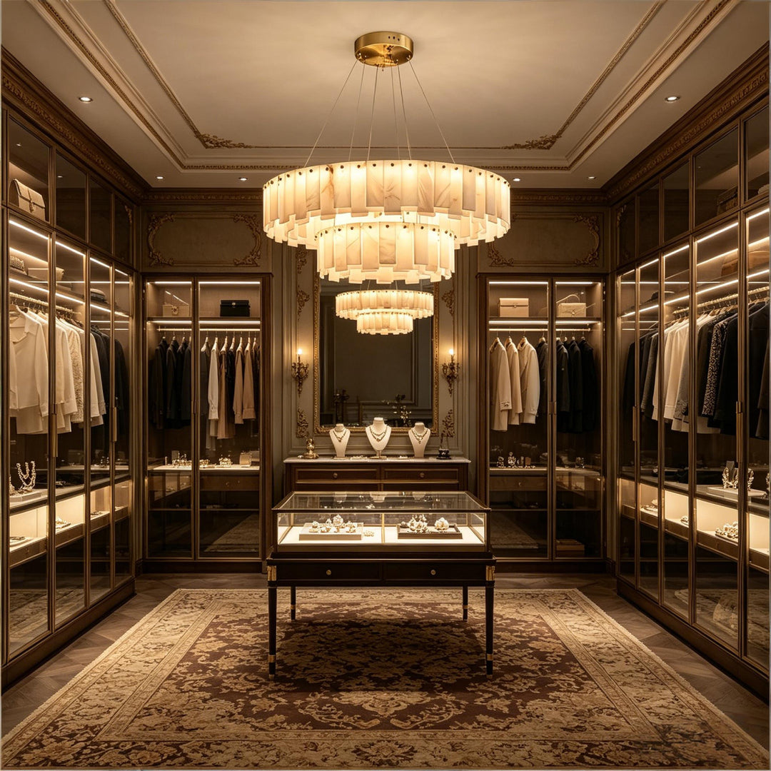 Onyx Ring Double Alabaster Chandelier 5