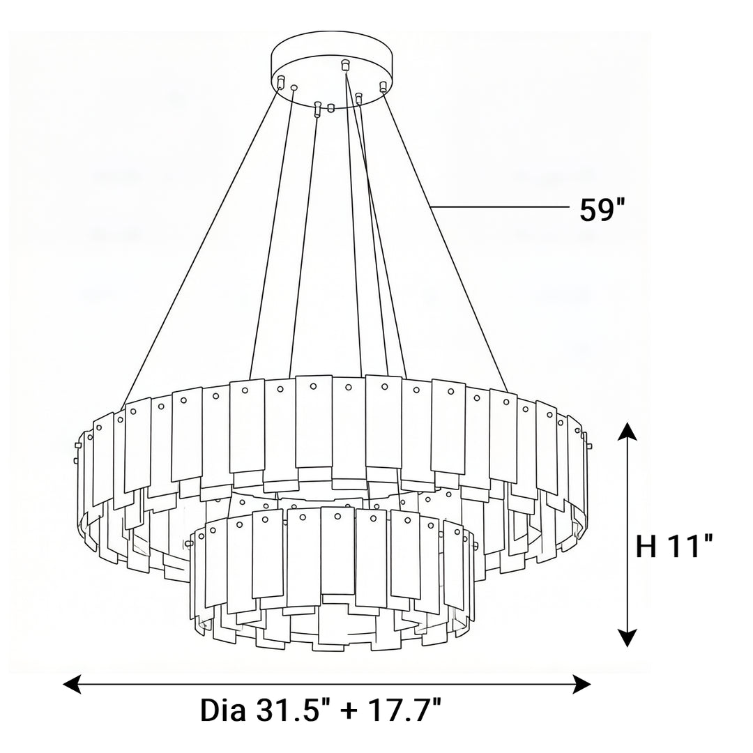 Onyx Ring Double Alabaster Chandelier 9