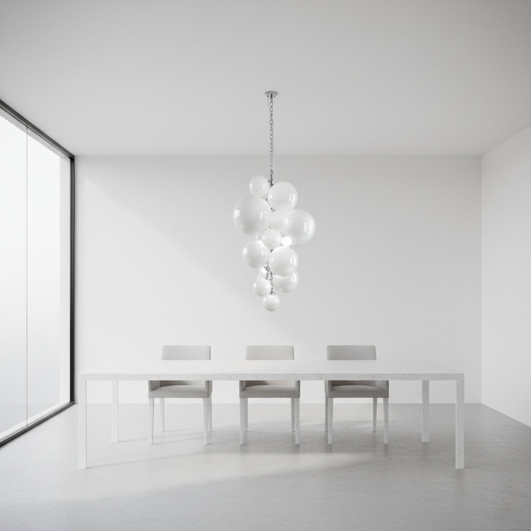 Opaline Murano Glass Chandelier 13
