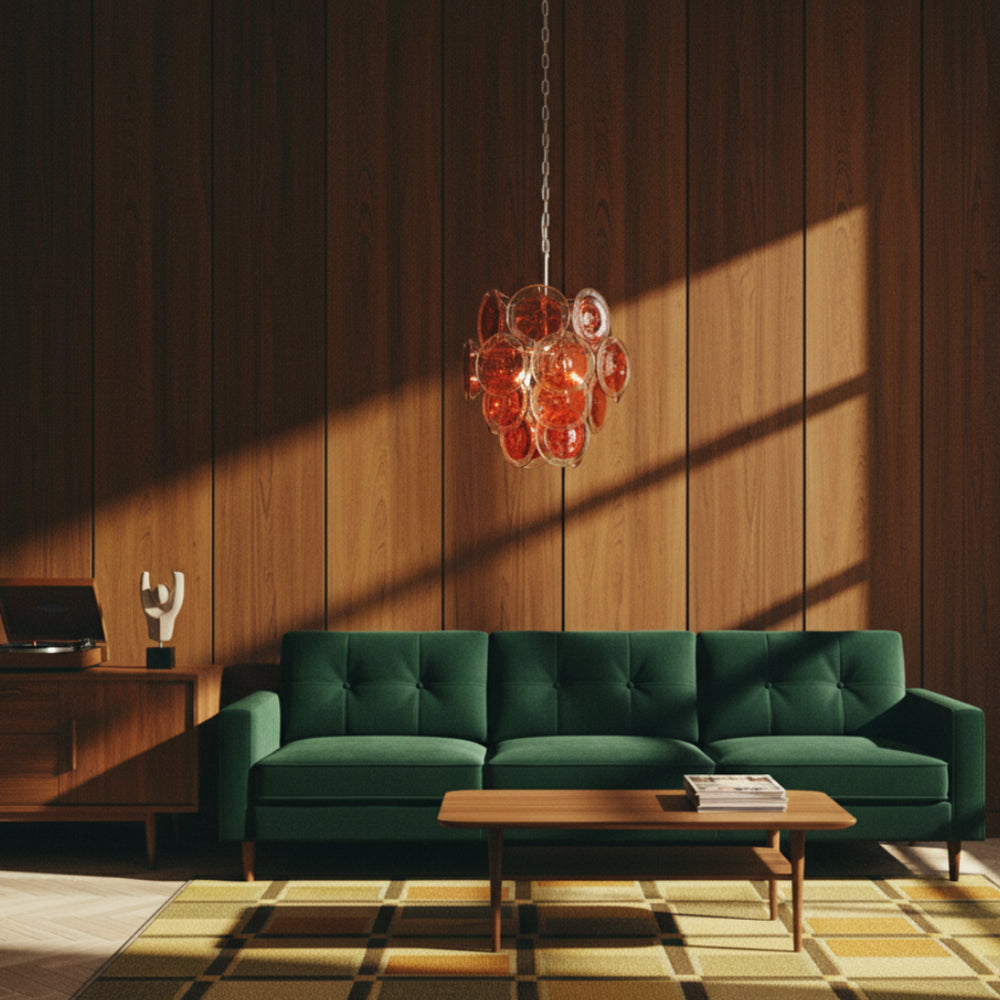 Orange Disk Murano Glass Chandelier 2