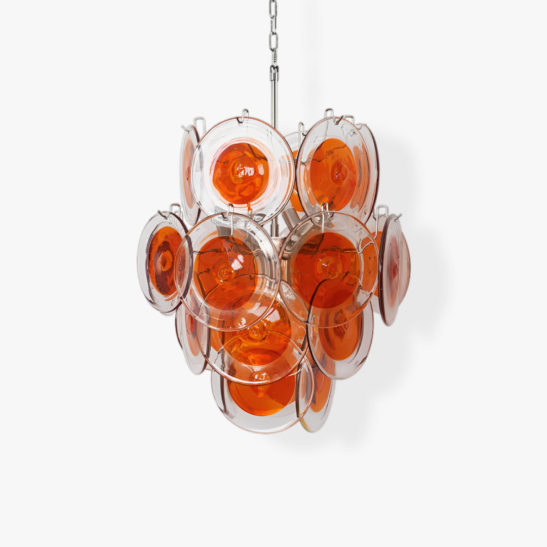 Orange Transparent Murano Glass Chandelier 1