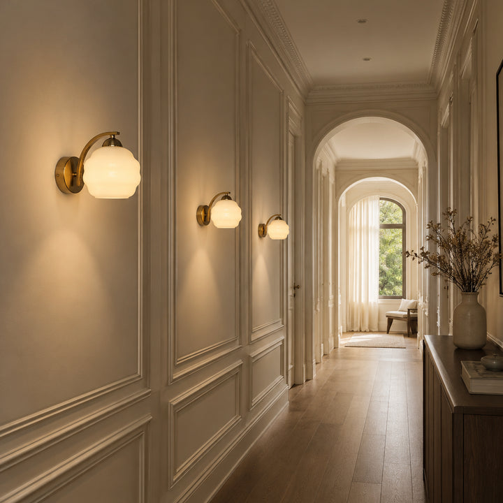 Orivelle Milk Glass Wall Lamp 10
