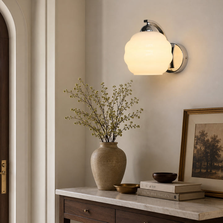 Orivelle Milk Glass Wall Lamp 12