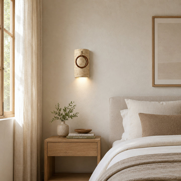 Orlena Travertine Ring Wall Lamp 2