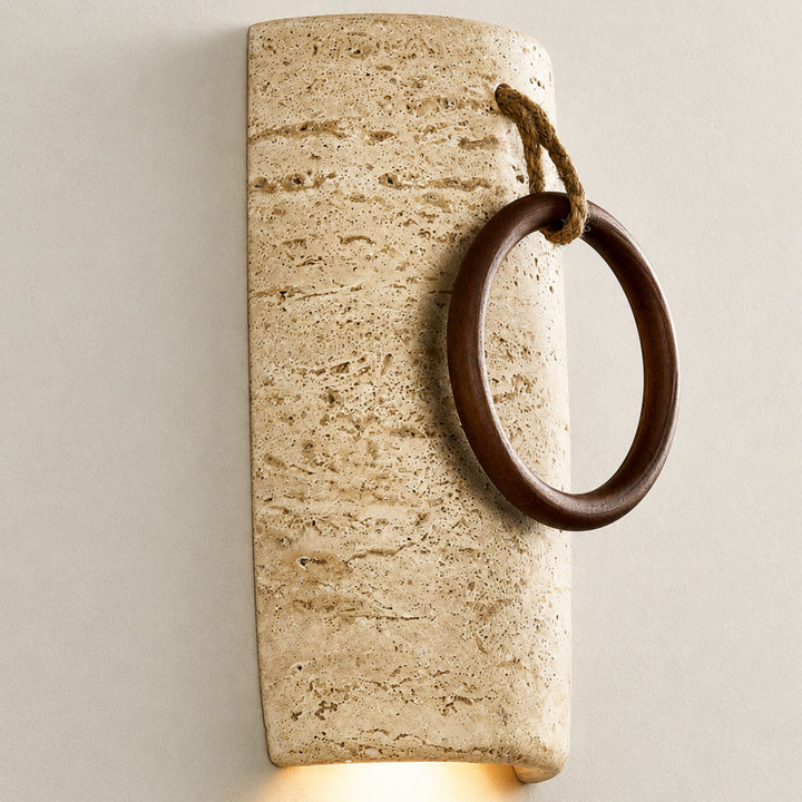 Orlena Travertine Ring Wall Lamp 8