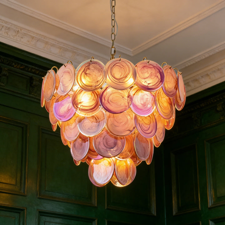 Orlina Pink Murano Glass Chandelier 4