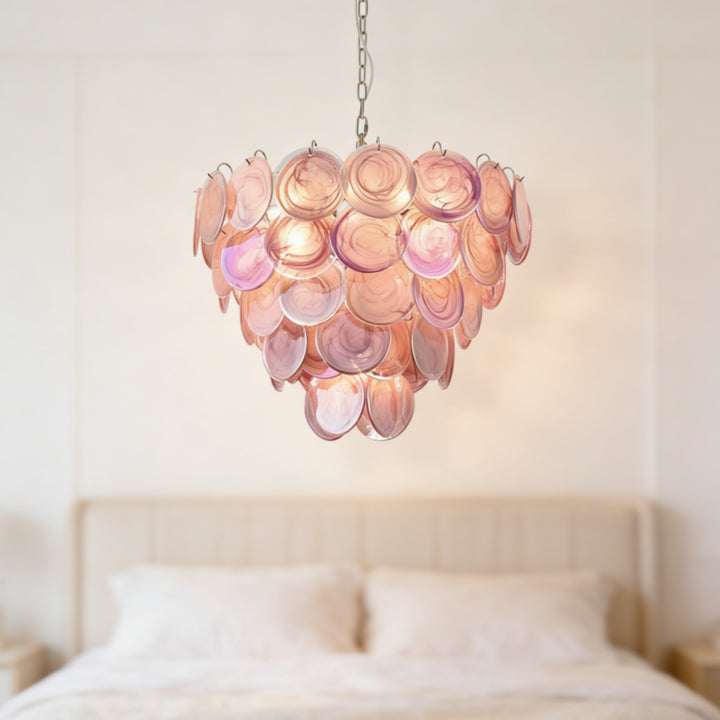 Orlina Pink Murano Glass Chandelier 5