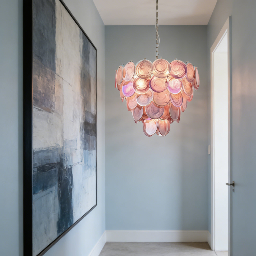 Orlina Pink Murano Glass Chandelier 8