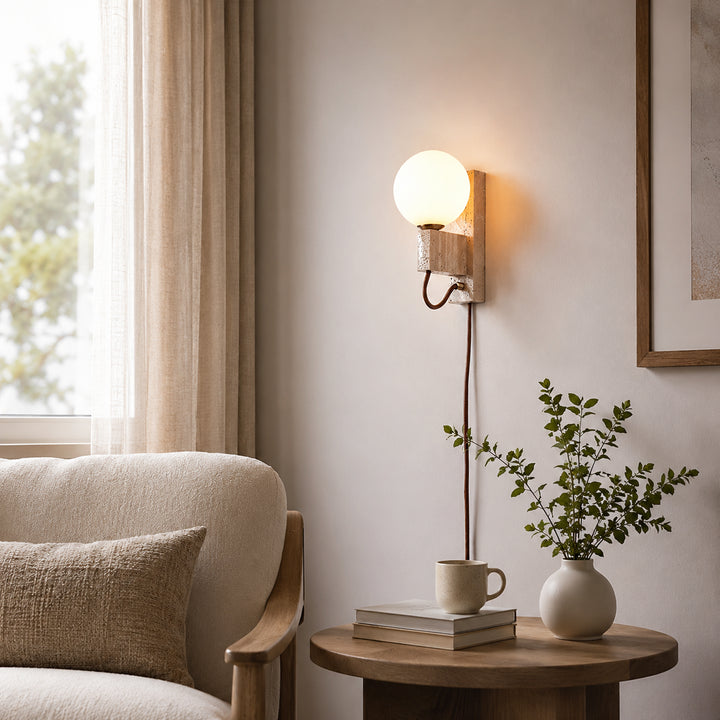 Orvelune Travertine Plug-in Wall Lamp 3