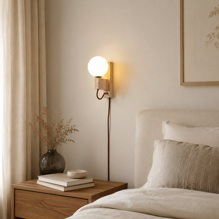 Orvelune Travertine Plug-in Wall Lamp 4