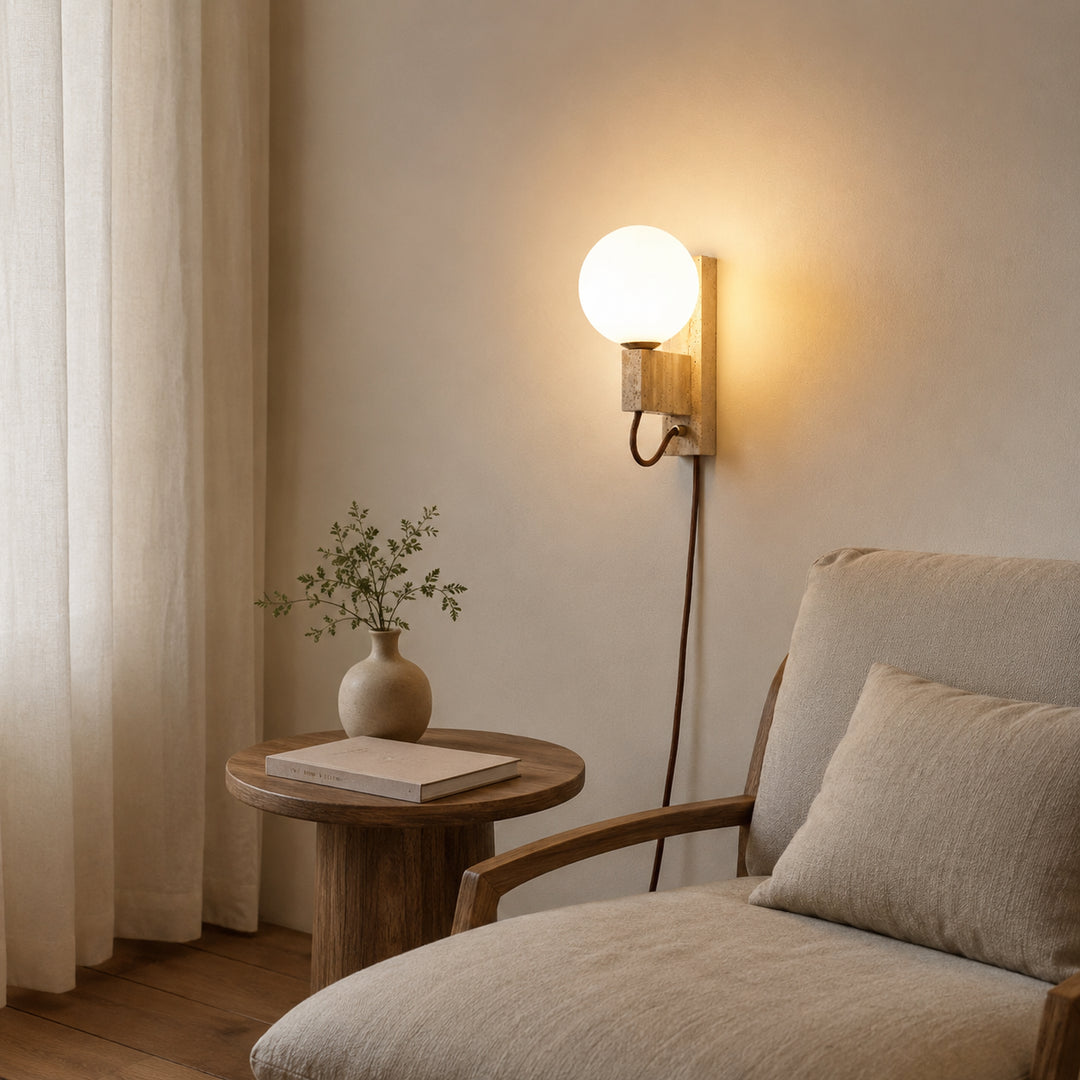 Orvelune Travertine Plug-in Wall Lamp 5