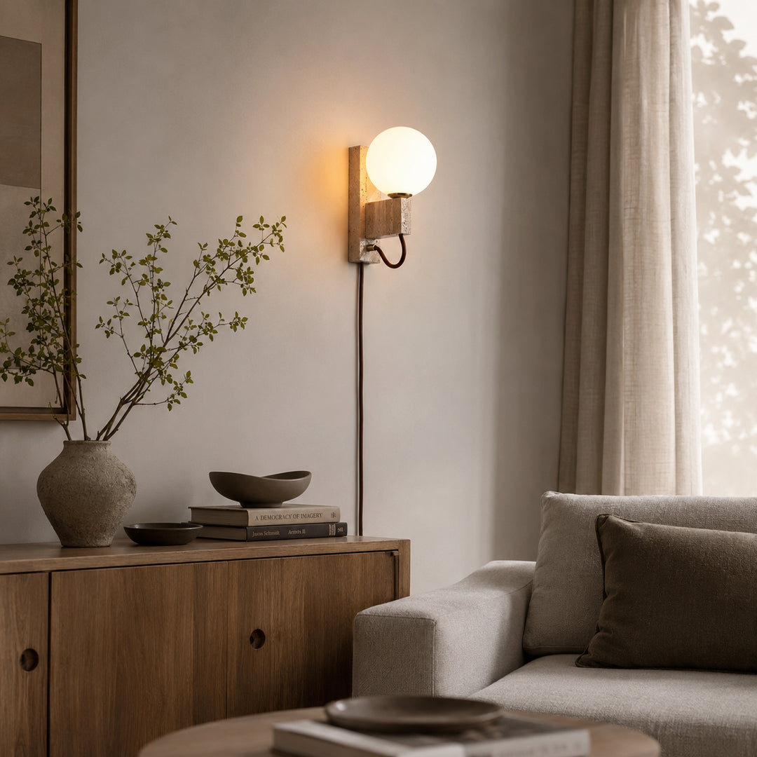 Orvelune Travertine Plug-in Wall Lamp 6