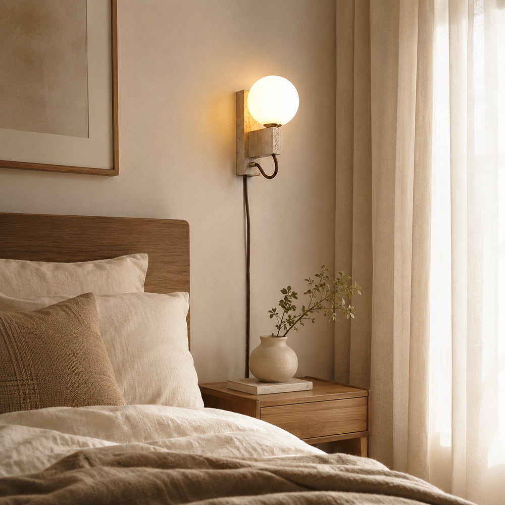 Orvelune Travertine Plug-in Wall Lamp 7