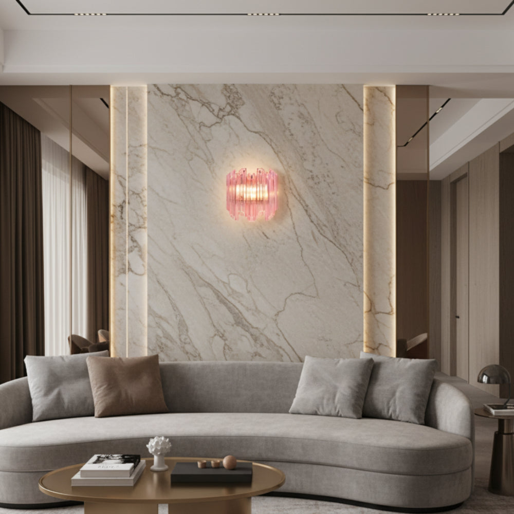 Palermo Pink Murano Glass Wall Light 2