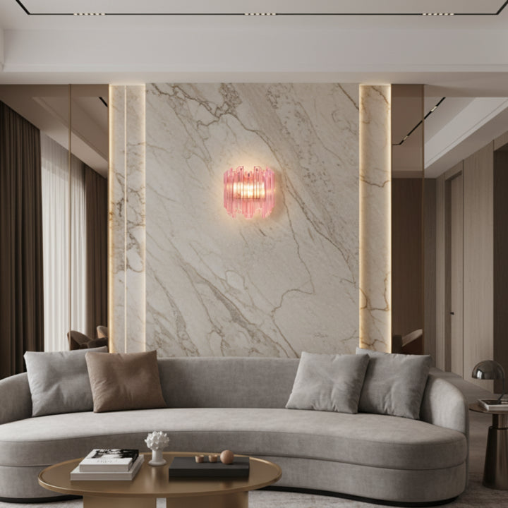 Palermo Pink Murano Glass Wall Light 2