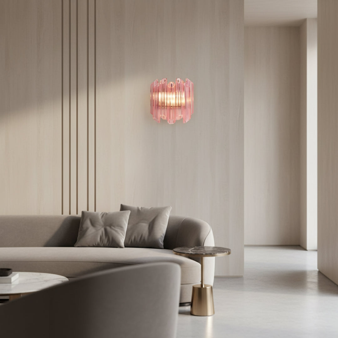 Palermo Pink Murano Glass Wall Light 5