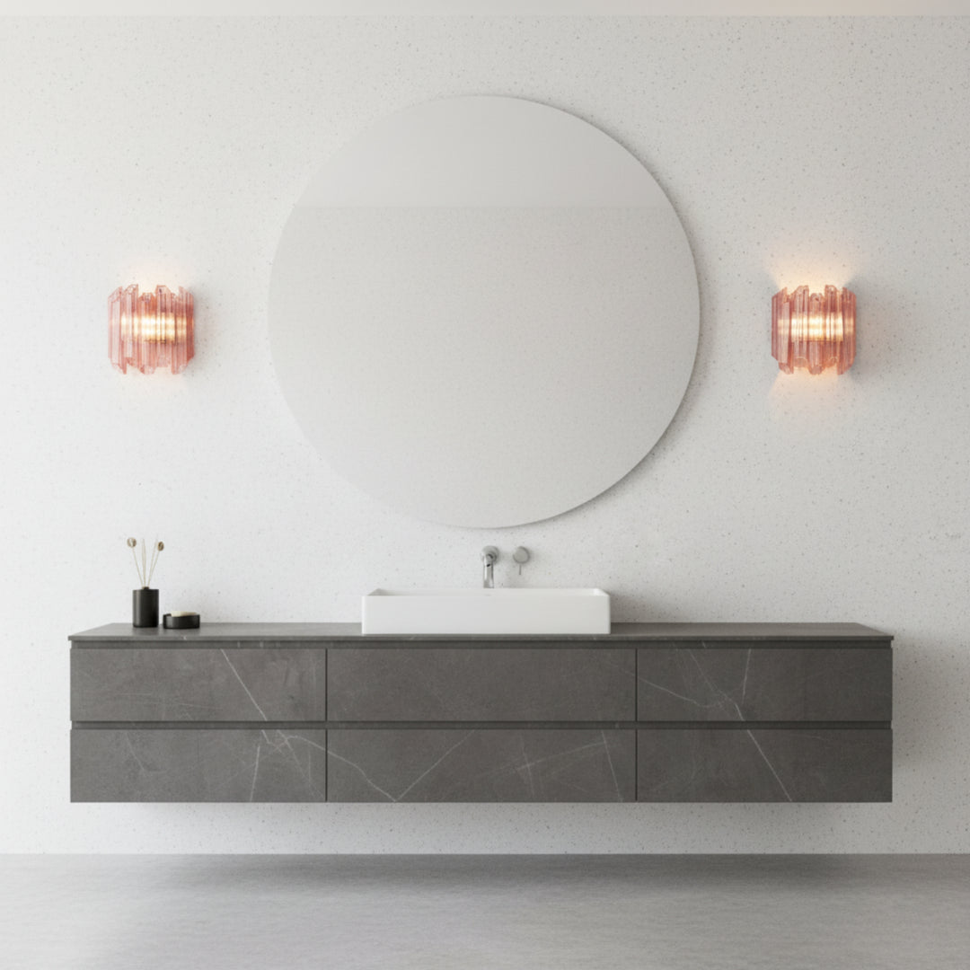 Palermo Pink Murano Glass Wall Light 7