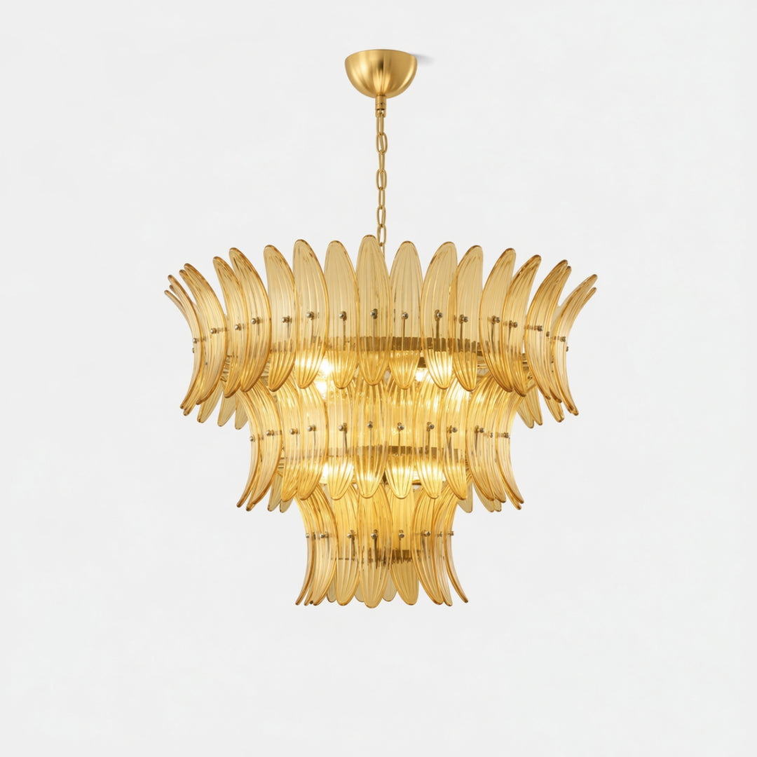 Palmette Murano Glass Chandelier