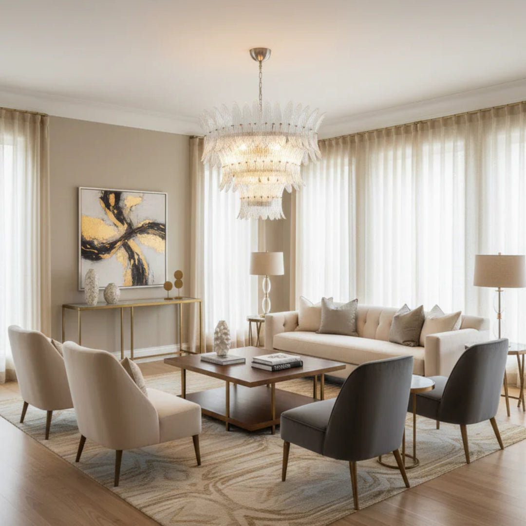 Palmette Murano Glass Chandelier 8