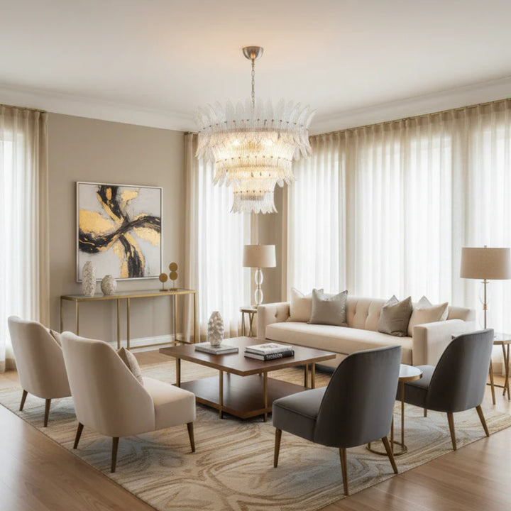 Palmette Murano Glass Chandelier 8