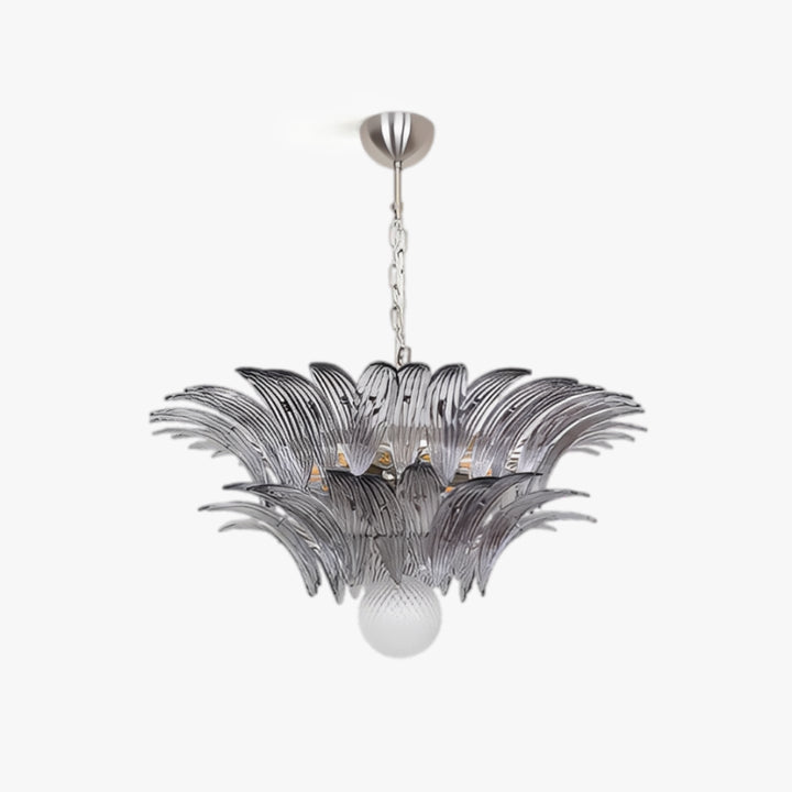 Palmette Smoked Murano Glass Chandelier