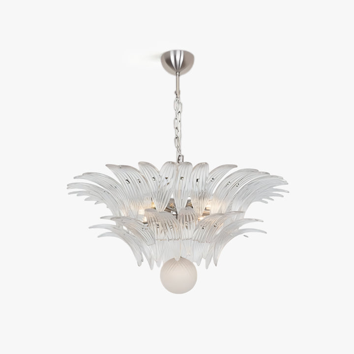 Palmette Smoked Murano Glass Chandelier