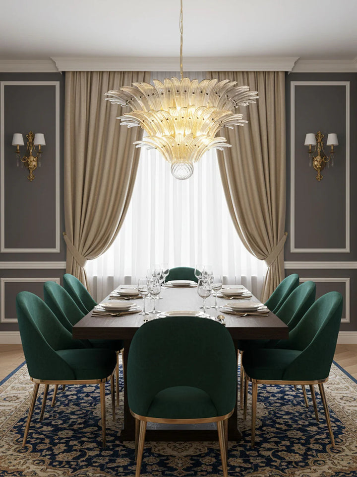 Palmette Smoked Murano Glass Chandelier