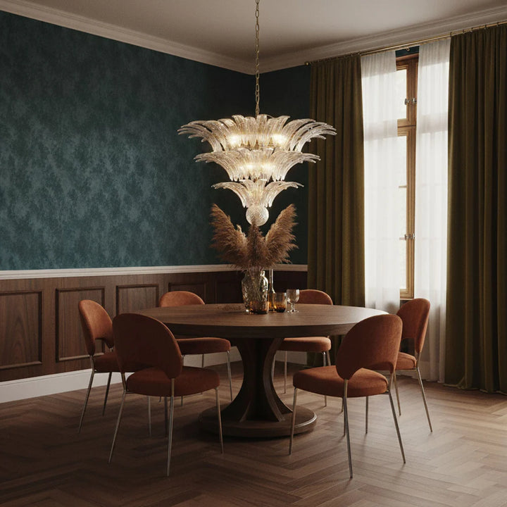 Palmette Smoked Murano Glass Chandelier