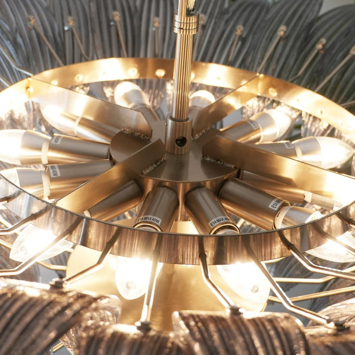 Palmette Smoked Murano Glass Chandelier