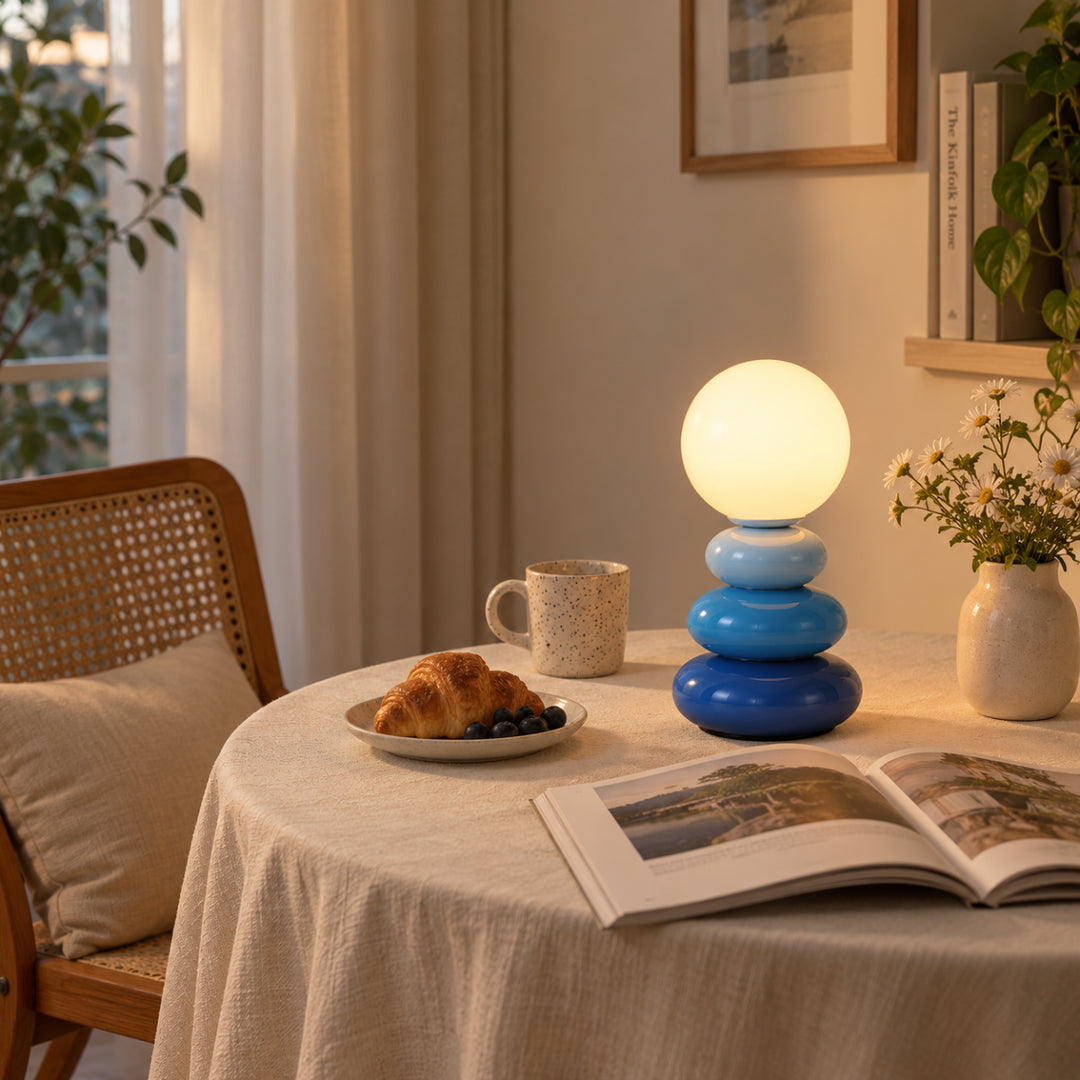 Pebloria Stacked Pebble Table Lamp 11