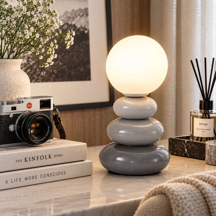 Pebloria Stacked Pebble Table Lamp 4