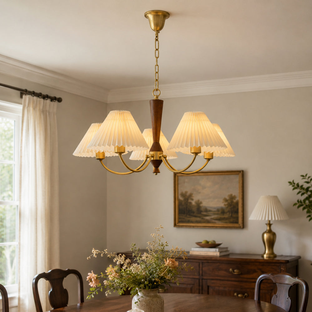 Pleated Mid-Century Chandelier 10
