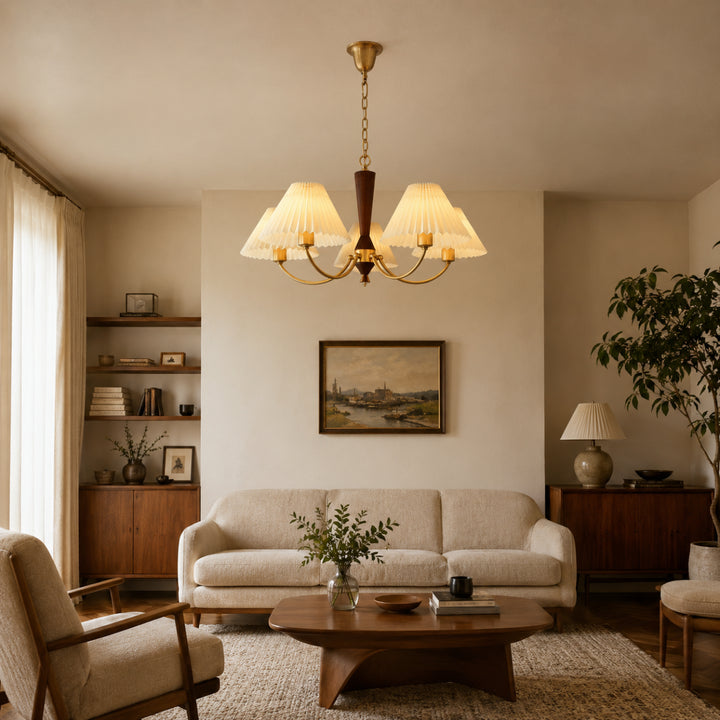 Pleated Mid-Century Chandelier 5
