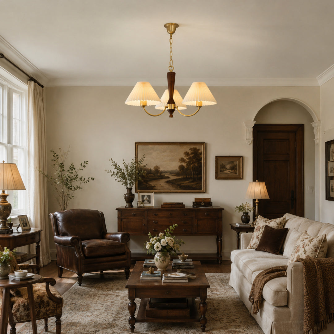 Pleated Mid-Century Chandelier 9