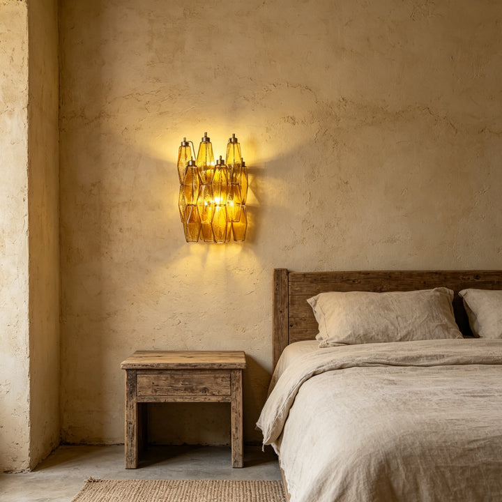 Poliedri Amber Murano Glass Wall Sconce 5