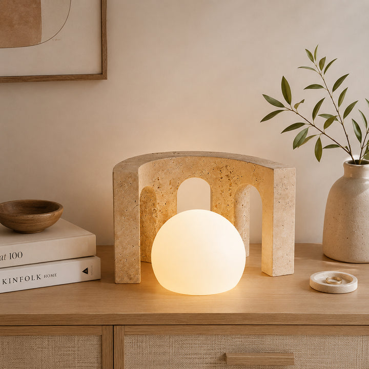 Portara Travertine Table Lamp 1