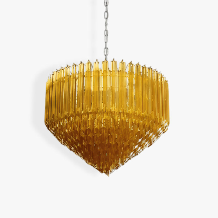 Prism Amber Murano Glass Chandelier 1