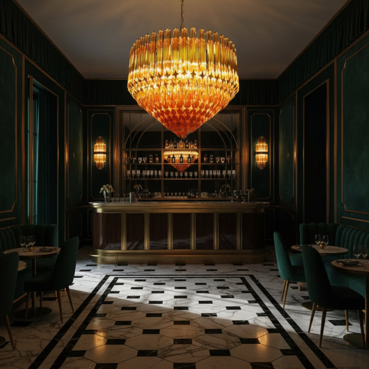 Prism Amber Murano Glass Chandelier 6