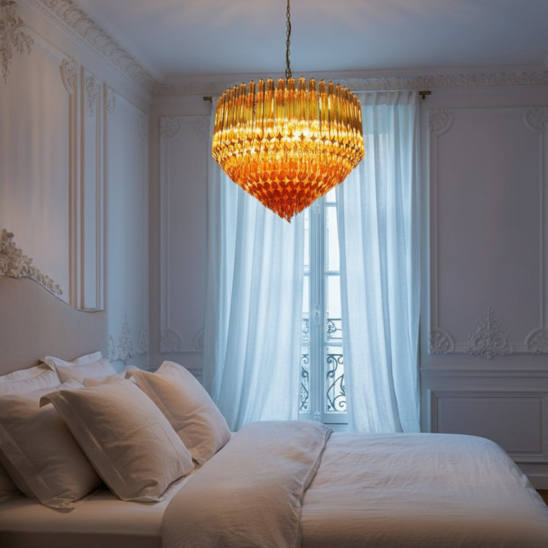 Prism Amber Murano Glass Chandelier 7