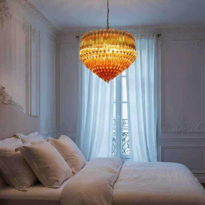 Prism Amber Murano Glass Chandelier 7