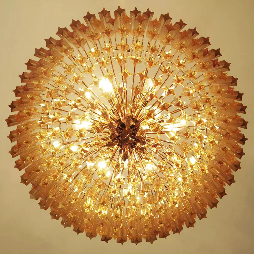 Prism Amber Murano Glass Chandelier 9
