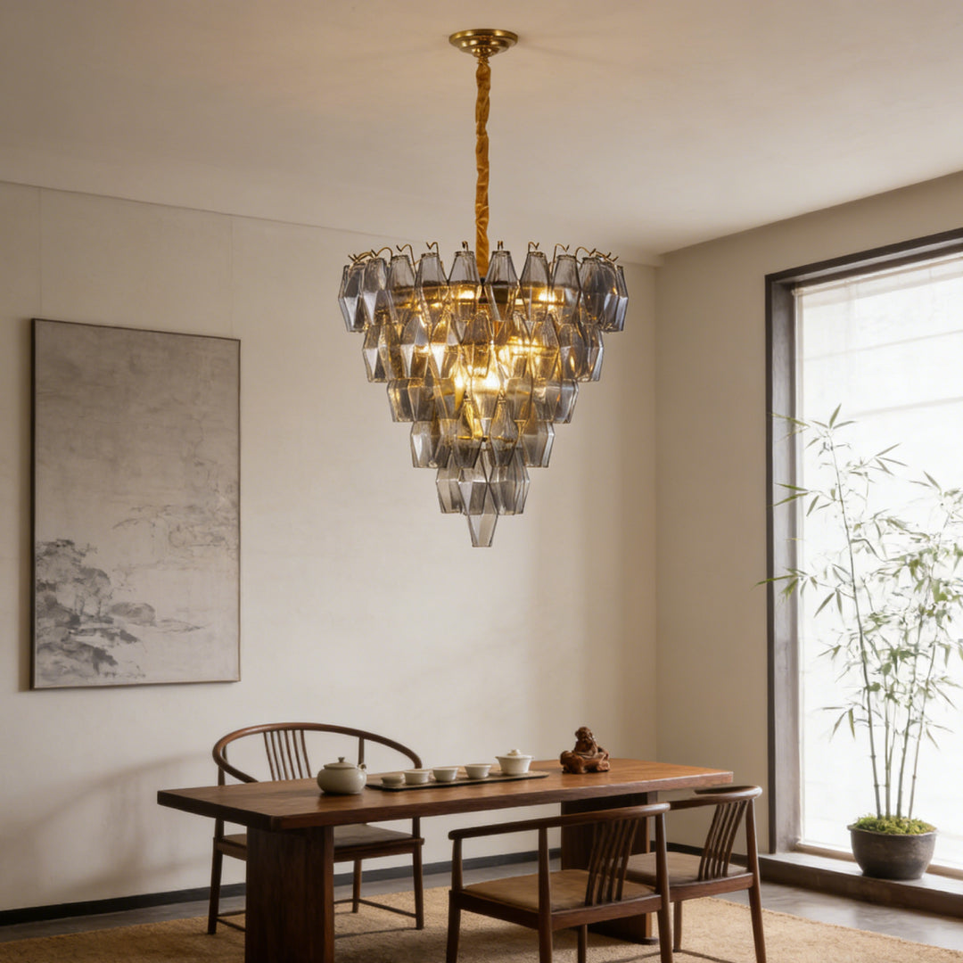 Prismatic Smoke Gray Chandelier 6