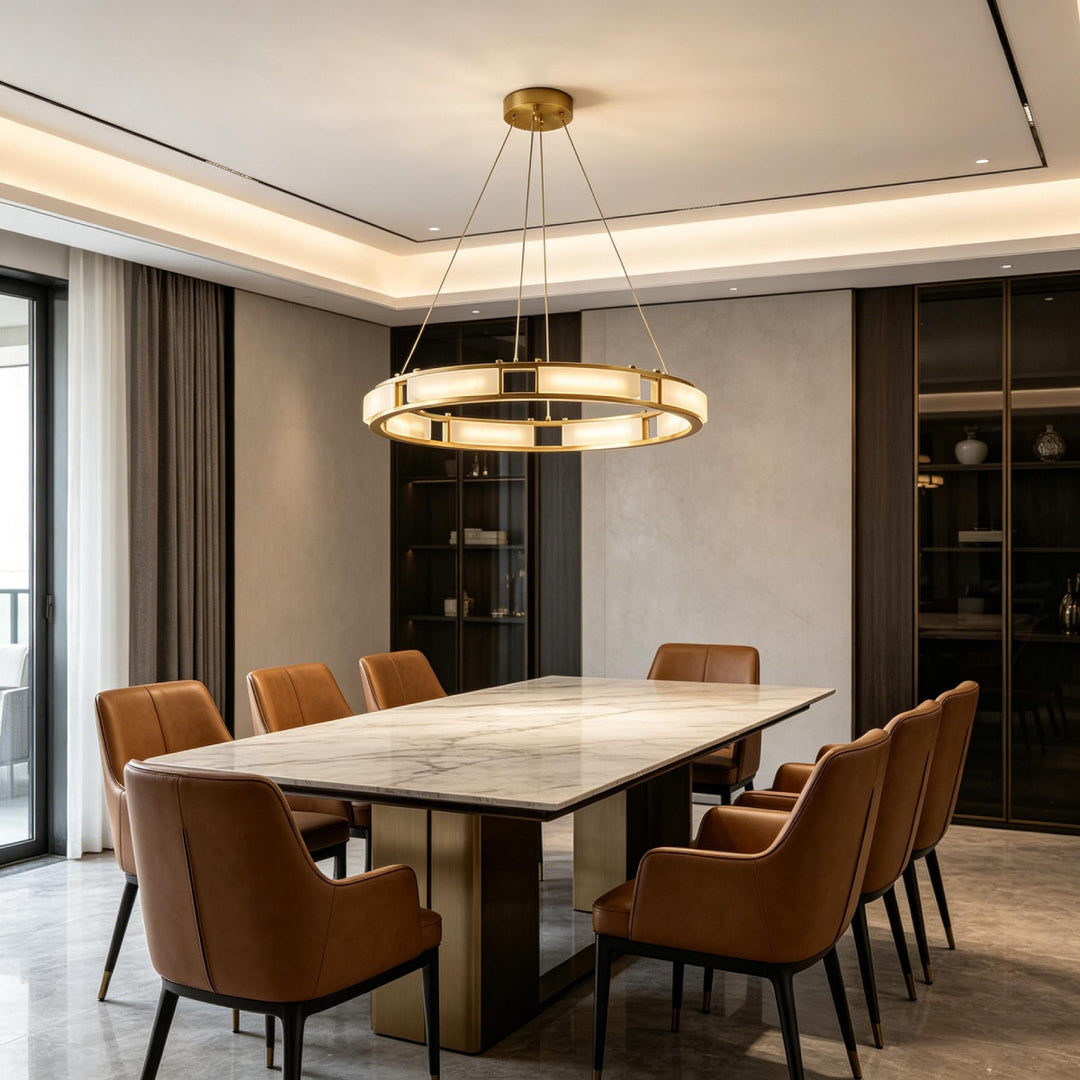 Qatar Alabaster Halo Chandelier 10