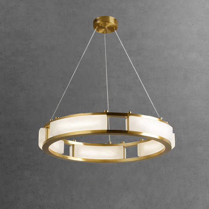 Qatar Alabaster Halo Chandelier 12
