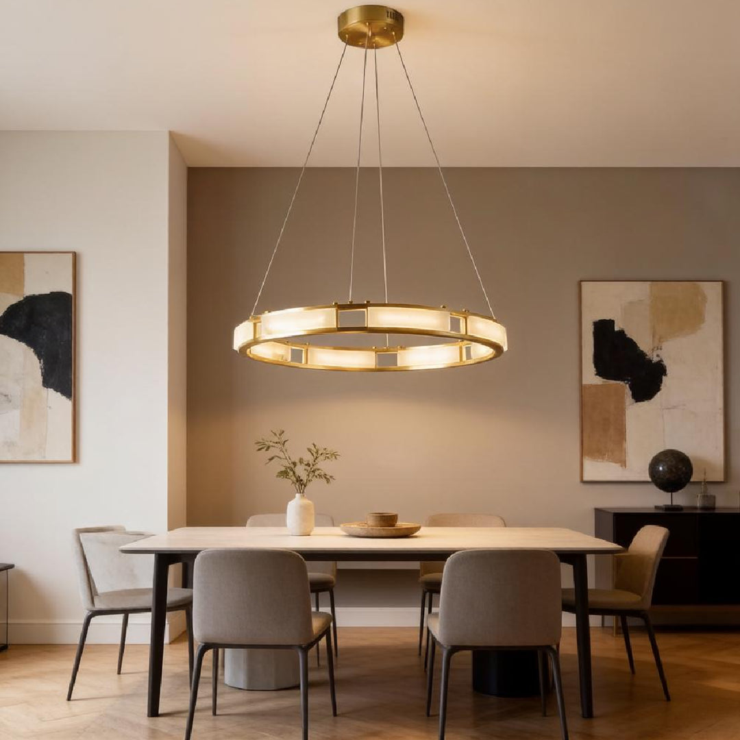 Qatar Alabaster Halo Chandelier 4