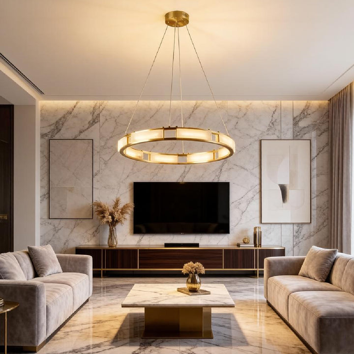 Qatar Alabaster Halo Chandelier 5