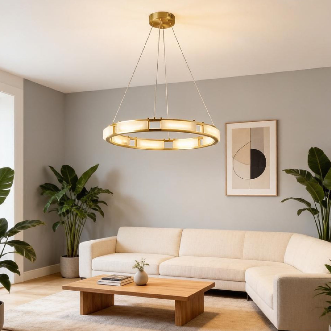 Qatar Alabaster Halo Chandelier 7