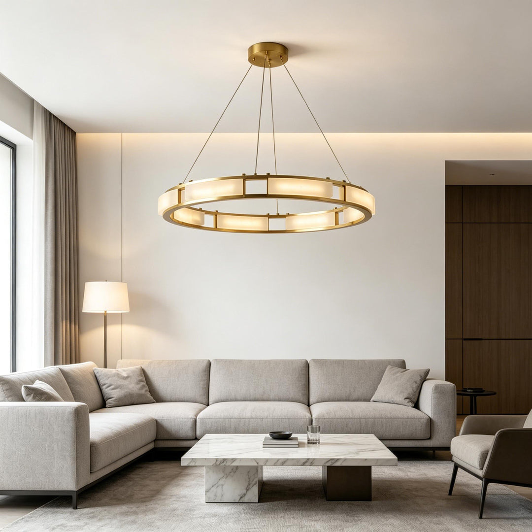Qatar Alabaster Halo Chandelier – AIBIALIGHT