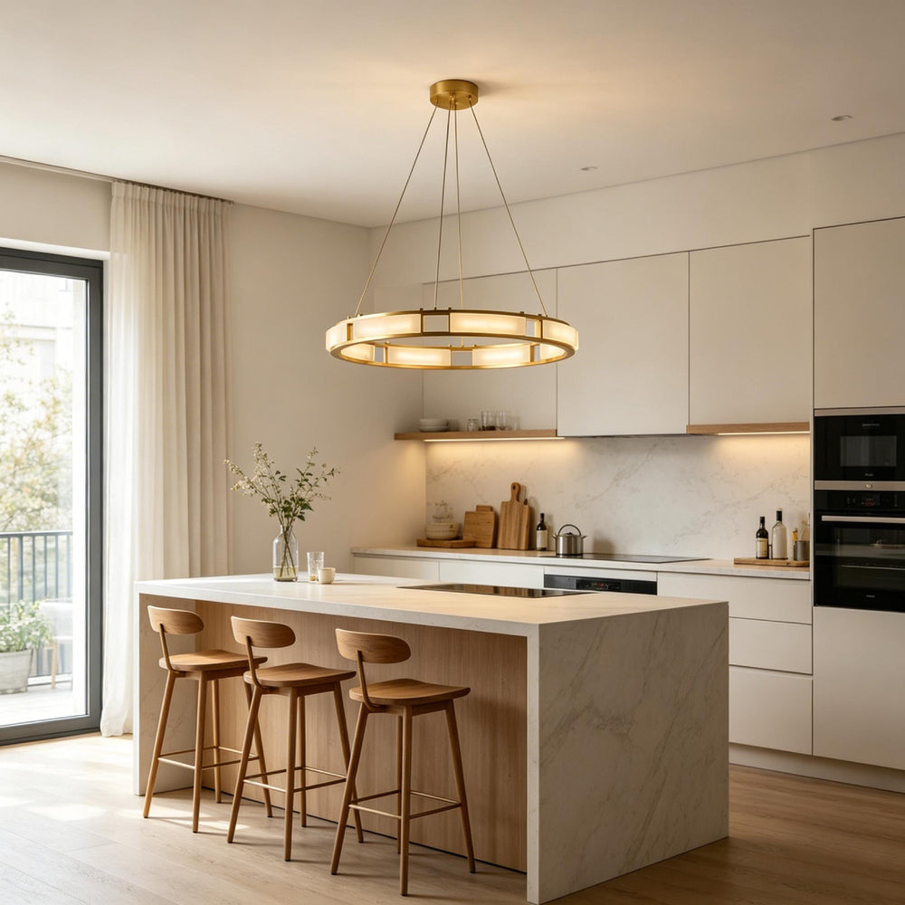 Qatar Alabaster Halo Chandelier – AIBIALIGHT