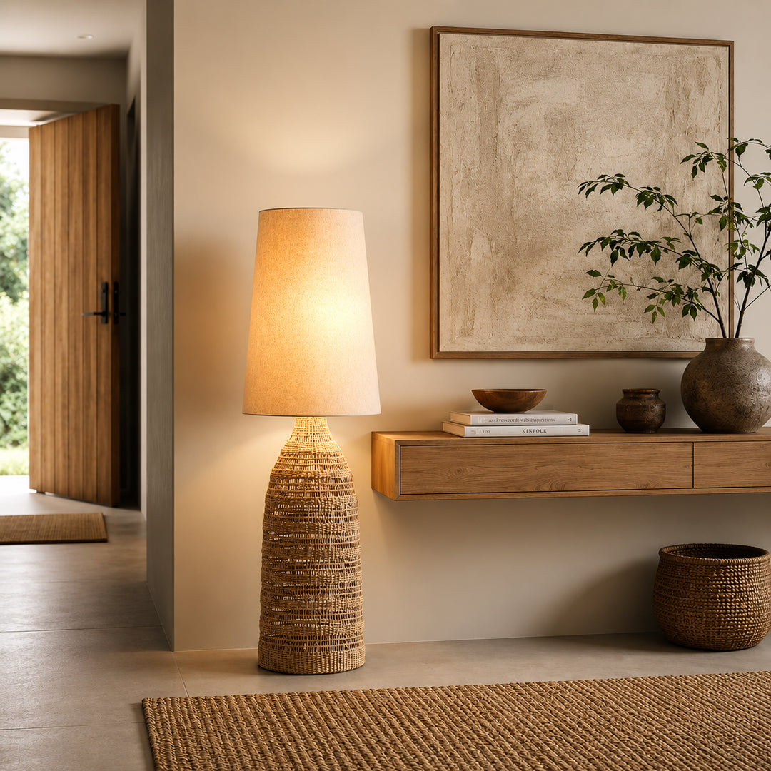 Ravlena Woven Rattan Floor Lamp 1